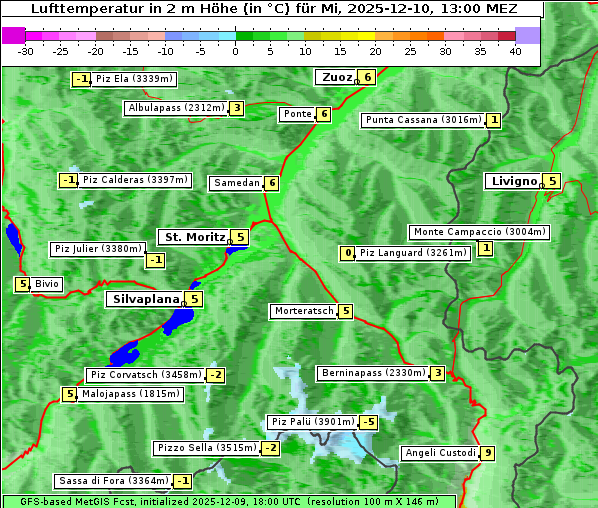 Temperatur, 10. 12. 2025