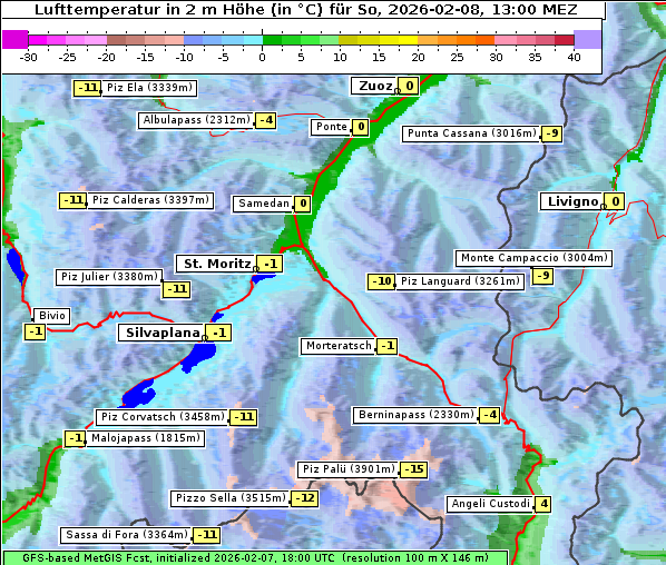 Temperatur, 8. 2. 2026
