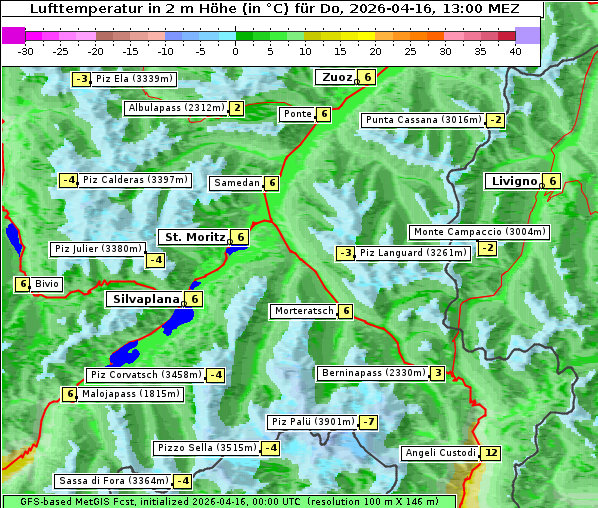 Temperatur, 16. 4. 2026