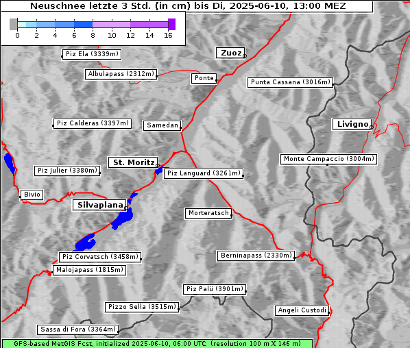Neuschnee, 10. 6. 2025