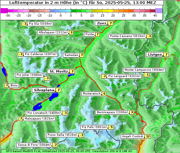 Temperatur, 25. 5. 2025