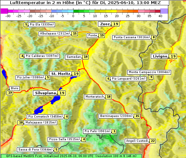 Temperatur, 10. 6. 2025