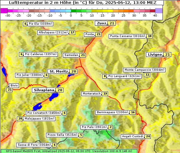 Temperatur, 12. 6. 2025