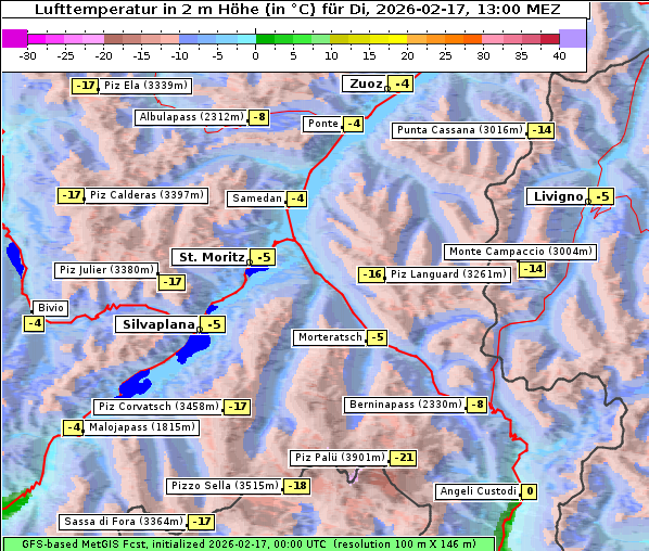 Temperatur, 17. 2. 2026
