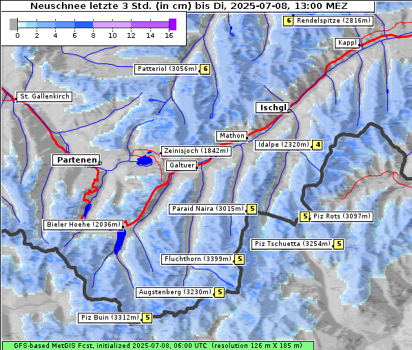 Neuschnee, 8. 7. 2025