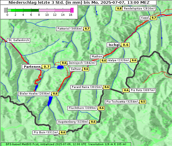 Niederschlag, 7. 7. 2025