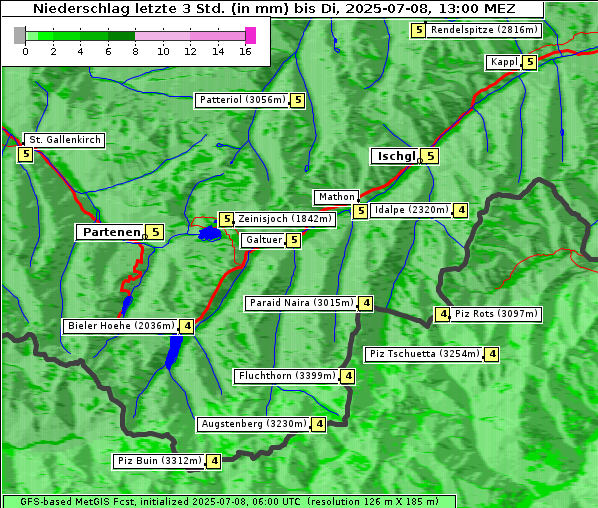 Niederschlag, 8. 7. 2025