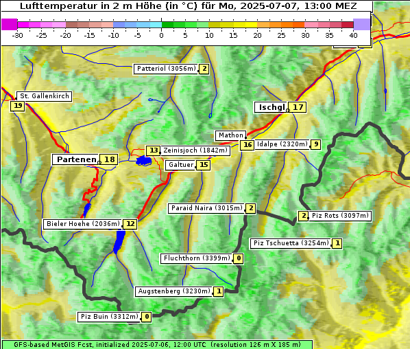 Temperatur, 7. 7. 2025