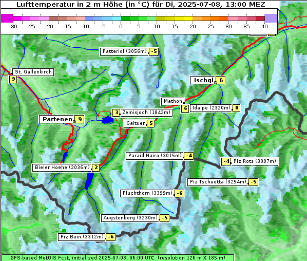 Temperatur, 8. 7. 2025