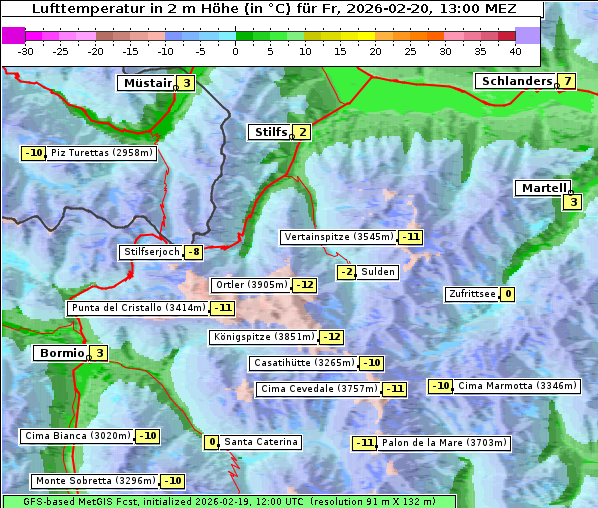 Temperatur, 20. 2. 2026