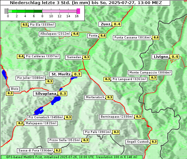 Niederschlag, 27. 7. 2025