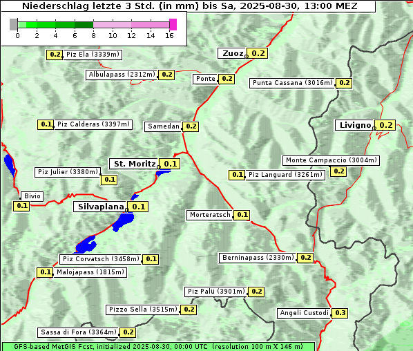 Niederschlag, 30. 8. 2025