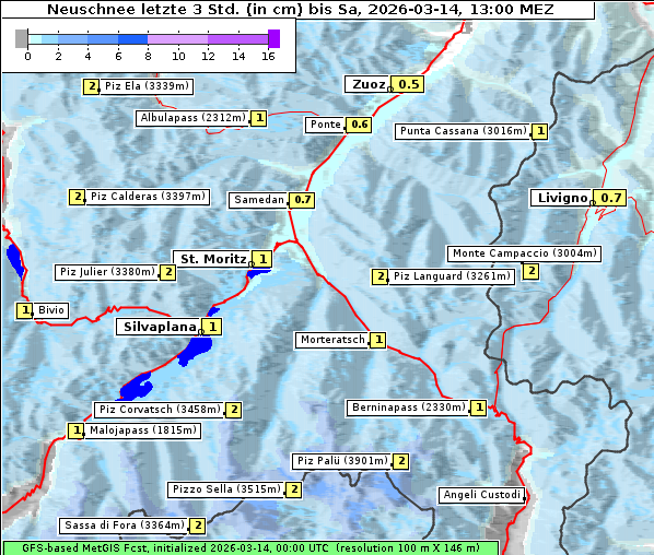 Neuschnee, 14. 3. 2026