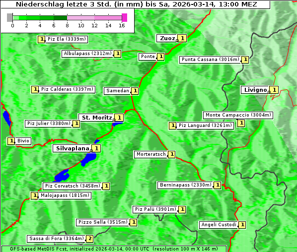 Niederschlag, 14. 3. 2026