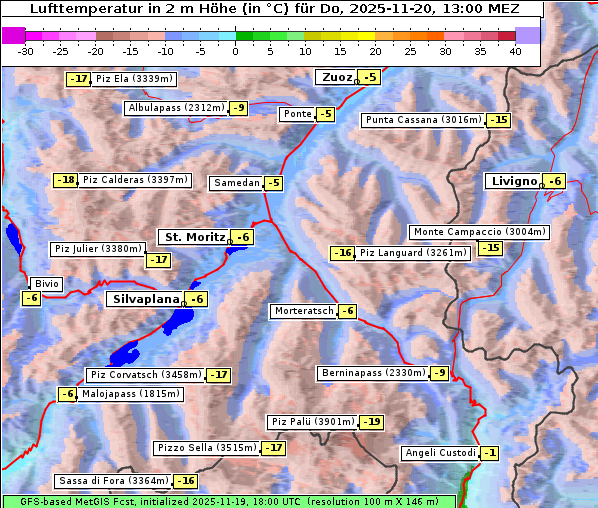 Temperatur, 20. 11. 2025