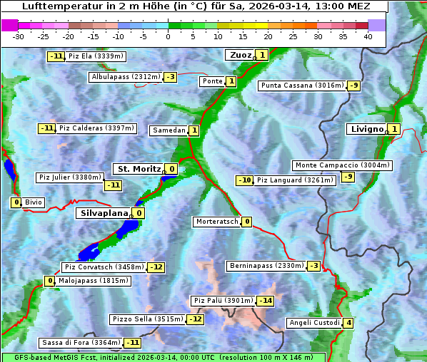 Temperatur, 14. 3. 2026