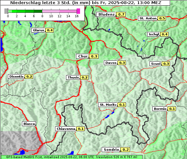 Niederschlag, 22. 8. 2025