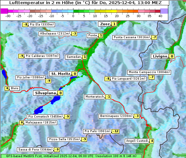 Temperatur, 4. 12. 2025