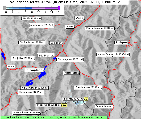 Neuschnee, 14. 7. 2025