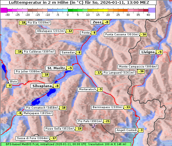 Temperatur, 11. 1. 2026