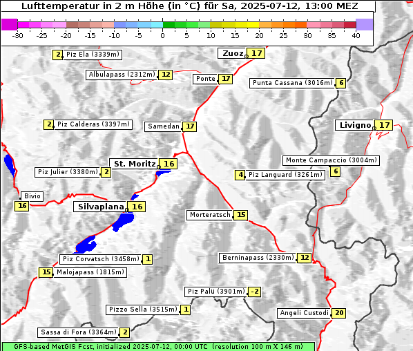 Temperatur, 12. 7. 2025