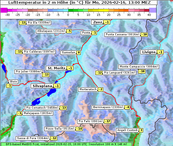Temperatur, 16. 2. 2026