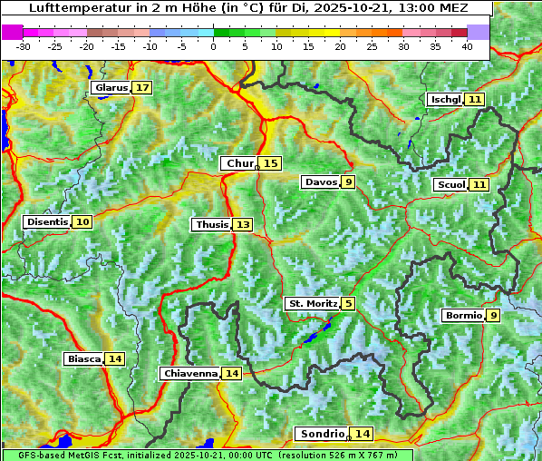 Temperatur, 21. 10. 2025