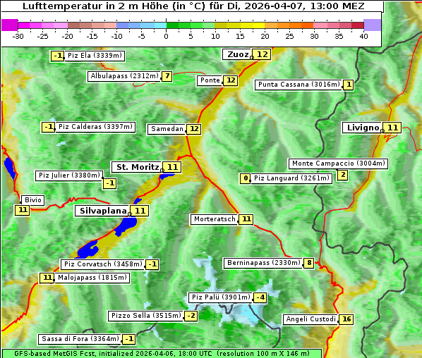 Temperatur, 7. 4. 2026
