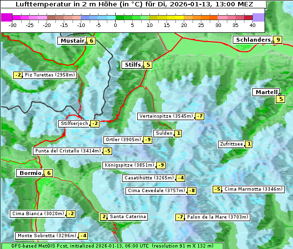 Temperatur, 13. 1. 2026