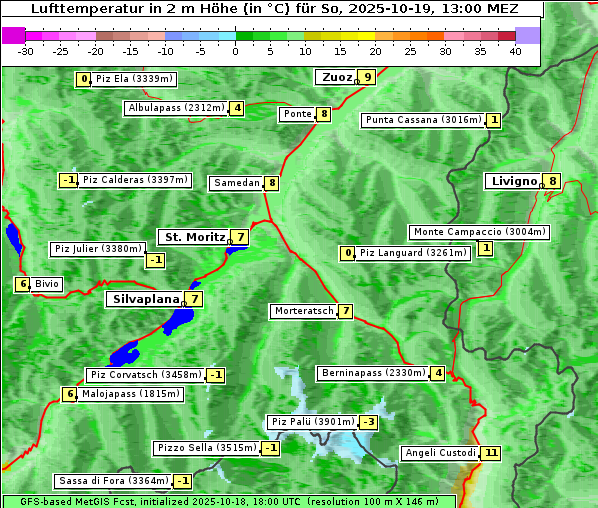 Temperatur, 19. 10. 2025