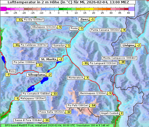 Temperatur, 4. 2. 2026