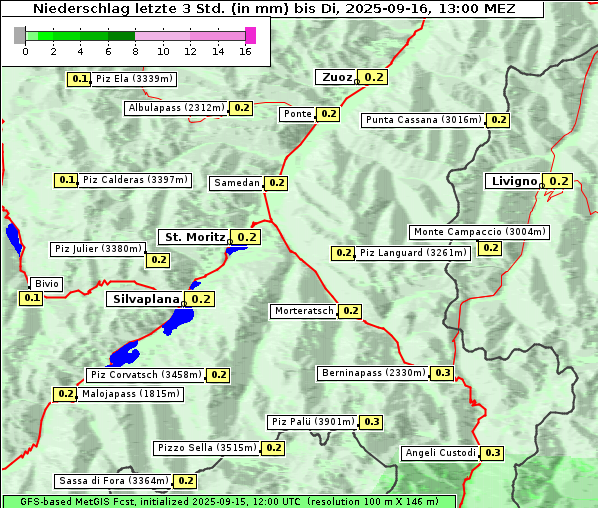Niederschlag, 16. 9. 2025