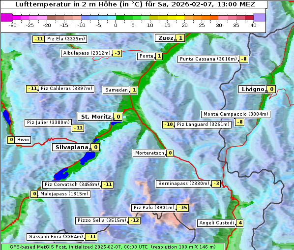 Temperatur, 7. 2. 2026