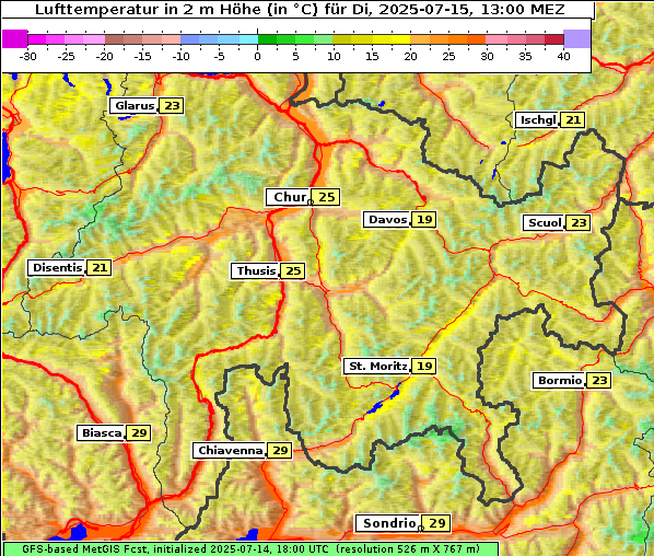 Temperatur, 15. 7. 2025