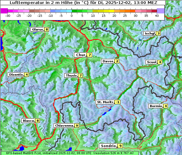 Temperatur, 2. 12. 2025