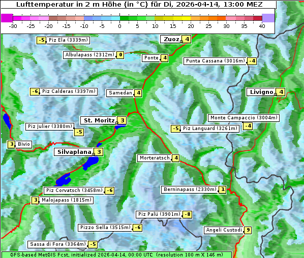 Temperatur, 14. 4. 2026