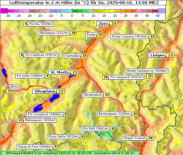 Temperatur, 10. 8. 2025