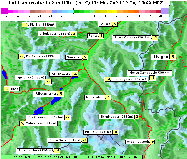 Temperatur, 30. 12. 2024