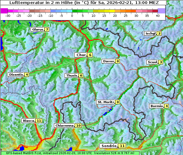 Temperatur, 21. 2. 2026