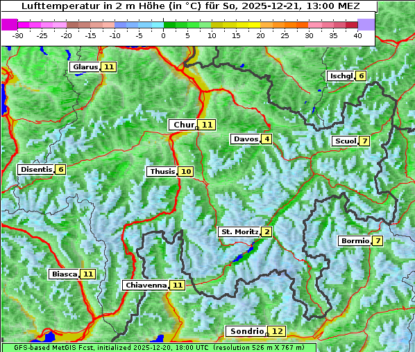 Temperatur, 21. 12. 2025