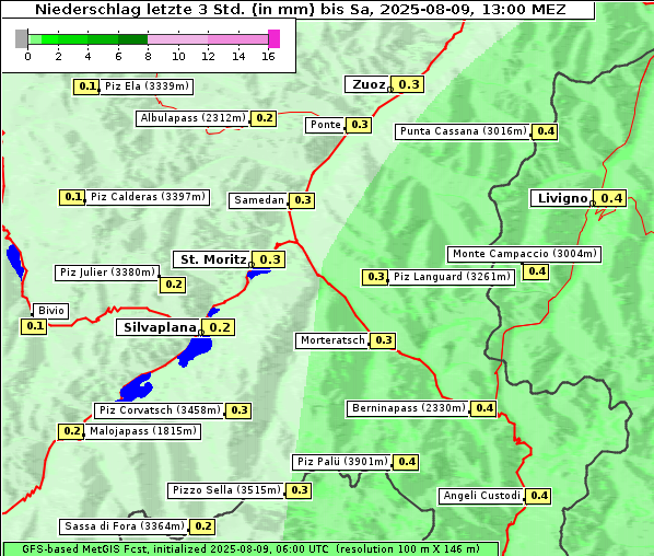 Niederschlag, 9. 8. 2025