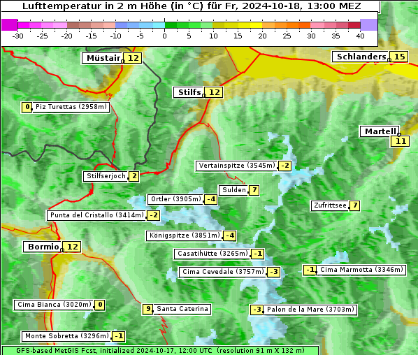 Temperatur, 18. 10. 2024