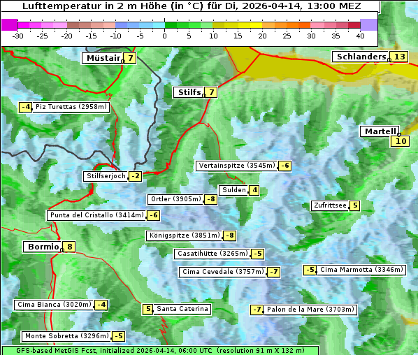 Temperatur, 14. 4. 2026