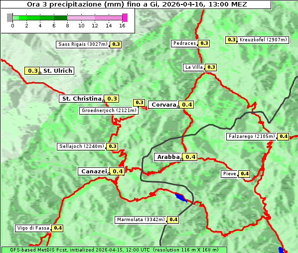 Niederschlag, 16. 4. 2026