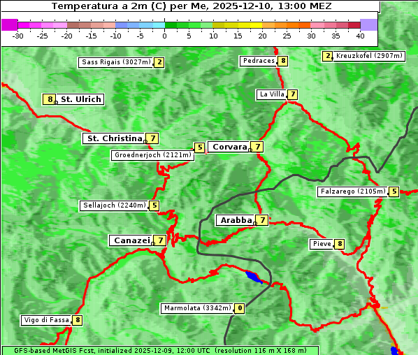 Temperatur, 10. 12. 2025