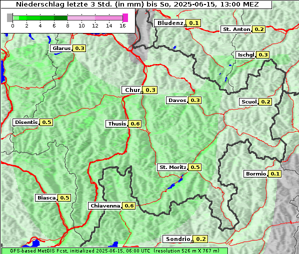 Niederschlag, 15. 6. 2025