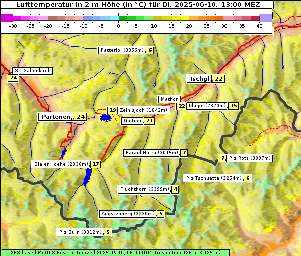 Temperatur, 10. 6. 2025
