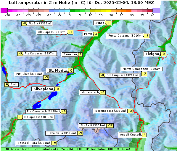 Temperatur, 4. 12. 2025