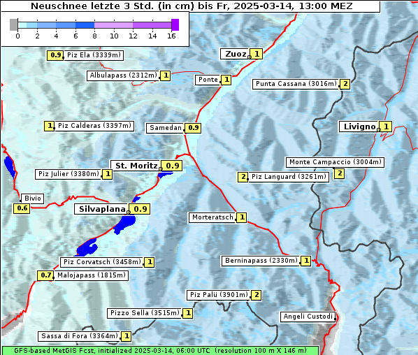 Neuschnee, 14. 3. 2025