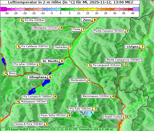 Temperatur, 12. 11. 2025